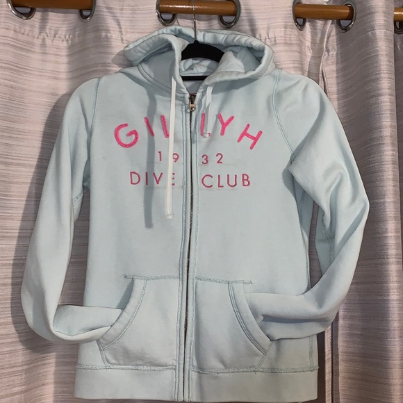 Gilly Hicks Light Blue Zip-Up Hoodie Jacket - Picture 1 of 5
